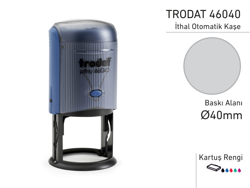 TRODAT İthal Otomatik  Yuvarlak Kaşe 46040